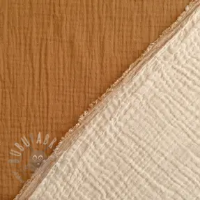 Double gauze/muslin DOUBLE FACE light pebble