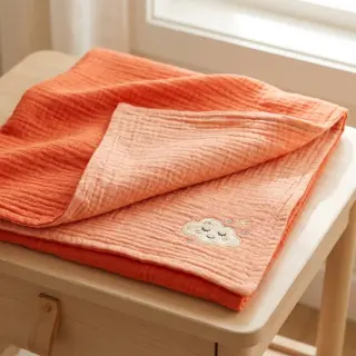 Double gauze/muslin DOUBLE FACE peach