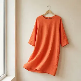 Double gauze/muslin DOUBLE FACE peach