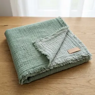 Double gauze/muslin DOUBLE FACE light mint