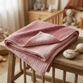 Double gauze/muslin DOUBLE FACE lilac