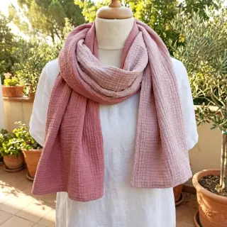 Double gauze/muslin DOUBLE FACE lilac