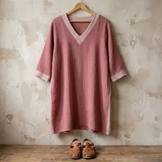 Double gauze/muslin DOUBLE FACE lilac