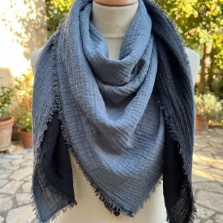 Double gauze/muslin DOUBLE FACE marine