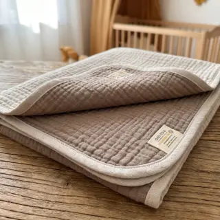 Double gauze/muslin DOUBLE FACE pebble