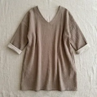 Double gauze/muslin DOUBLE FACE pebble