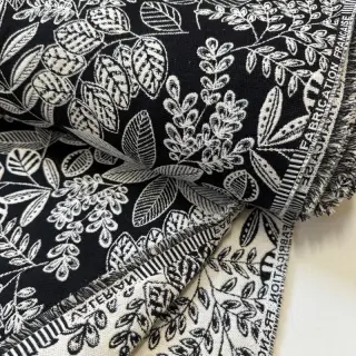 Decoration fabric jacquard Valerian allover noir
