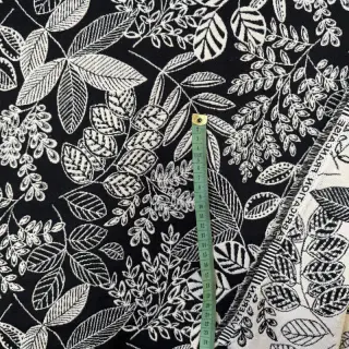 Decoration fabric jacquard Valerian allover noir