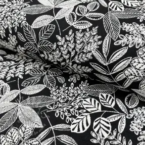 Decoration fabric jacquard Valerian allover noir