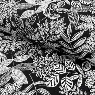 Decoration fabric jacquard Valerian allover noir