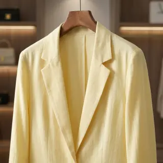 Linen viscose BUBBLY pale banana