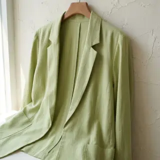 Linen viscose BUBBLY lime cream