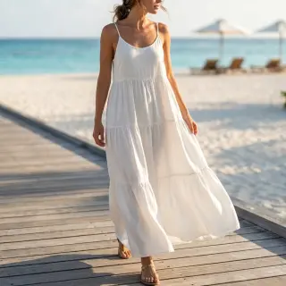 Linen viscose BUBBLY white