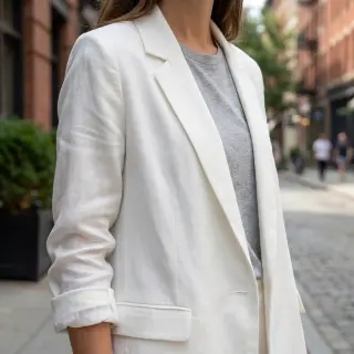 Linen viscose BUBBLY white