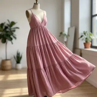 Linen viscose BUBBLY old pink