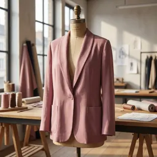 Linen viscose BUBBLY old pink