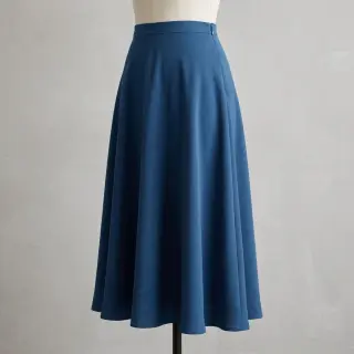 Linen viscose BUBBLY old blue