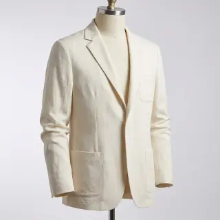 Linen viscose BUBBLY off white