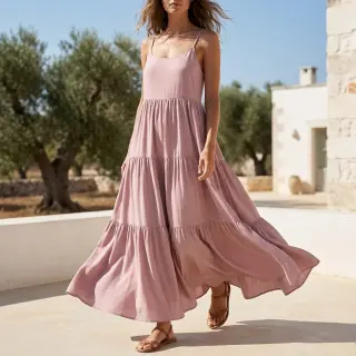 Linen viscose BUBBLY lilac