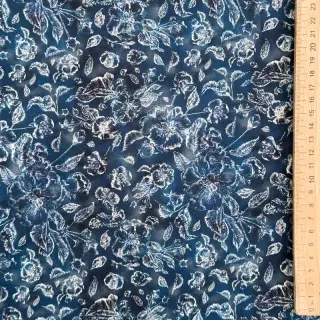 Viscose RAYON POPLIN White flowers design C