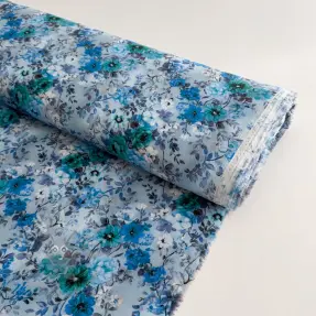 Viscose RAYON POPLIN Flower sea design D