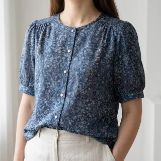 Viscose RAYON POPLIN White flowers design C