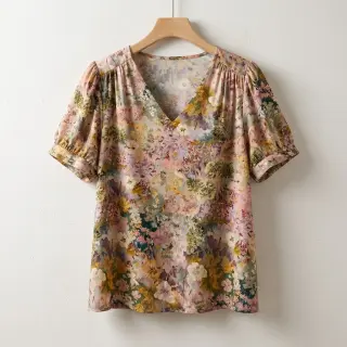 Viscose RAYON POPLIN Blossoms design B