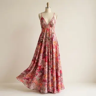 Viscose RAYON POPLIN Blossoms design A