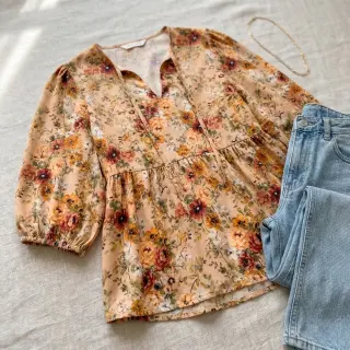 Viscose RAYON POPLIN Flower sea design E