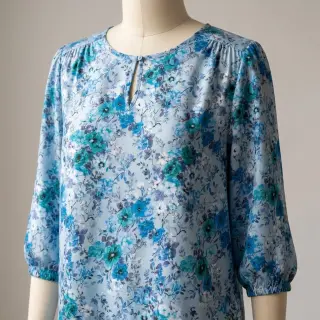 Viscose RAYON POPLIN Flower sea design D