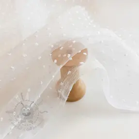 Tulle netting DOTS off white