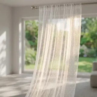 Tulle netting DOTS off white