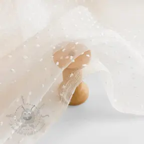 Tulle netting DOTS off white