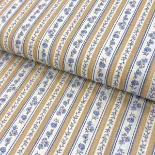 Cotton fabric BUBBLE Stripes with flowers digital print