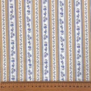 Cotton fabric BUBBLE Stripes with flowers digital print