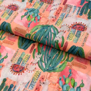Cotton fabric VOILE Llama digital print