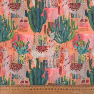 Cotton fabric VOILE Llama digital print