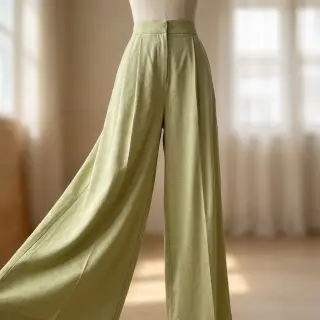 Linen viscose WASHED light lime
