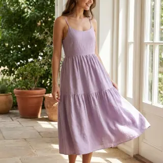 Linen viscose WASHED cherryblossom