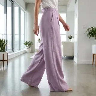 Linen viscose WASHED cherryblossom