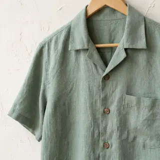 Linen viscose WASHED old green