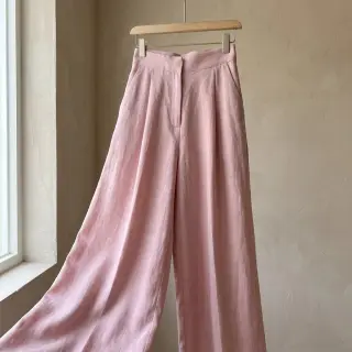 Linen viscose WASHED old rose