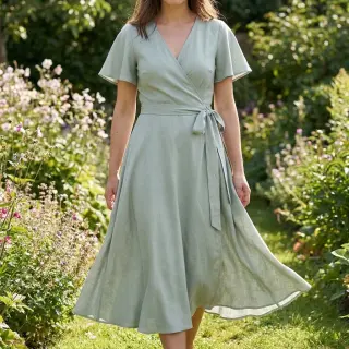 Linen viscose WASHED mint