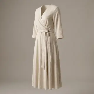 Linen viscose WASHED light beige