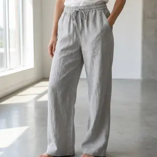 Linen viscose WASHED grey