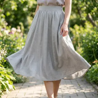 Linen viscose WASHED grey
