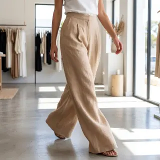 Linen viscose WASHED beige
