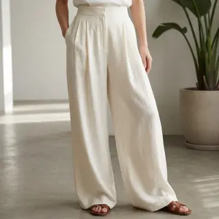 Linen viscose WASHED ecru