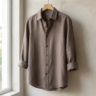 Linen viscose WASHED taupe