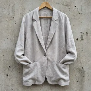 Linen viscose WASHED light grey